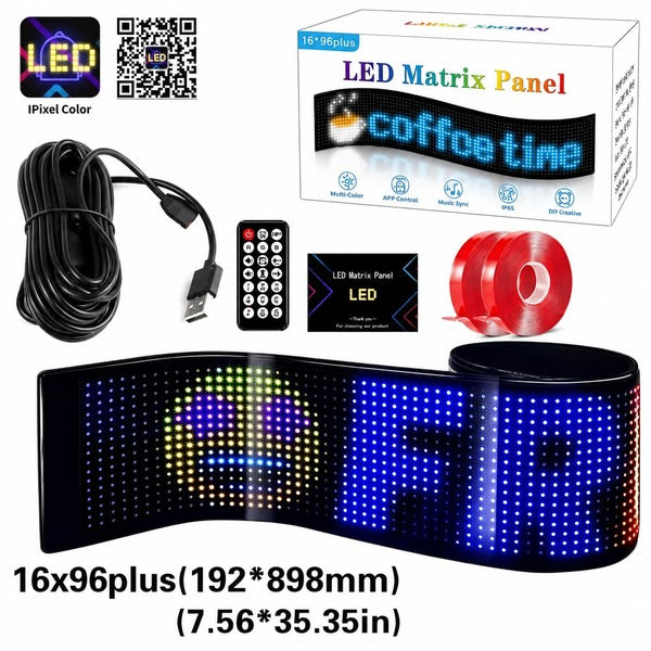 LEDサイネージ 遠くまで届く大型 PLUS｜16×96・約90cm幅 フレキシブルデジタルサイネージ