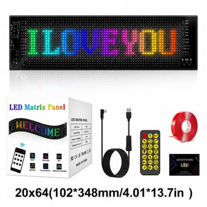 LED看板 スマホで大きく表示｜20×64・約35cm幅 フレキシブルデジタルサイネージ
