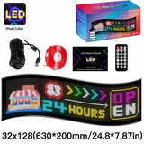 LED電光掲示板 2段でメニュー表示 ラージ｜32×128・約63cm幅 フレキシブルデジタルサイネージ