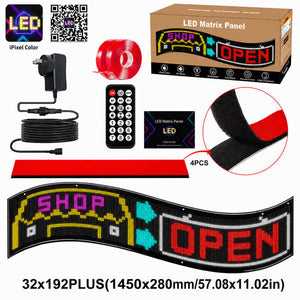 LEDサイン 大型店向け2段表示 PLUS｜32×192・約145cm幅 フレキシブルデジタルサイネージ