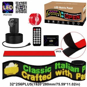 LEDサイン 施設向け2段特大 PLUS｜32×256・約192cm幅 フレキシブルデジタルサイネージ