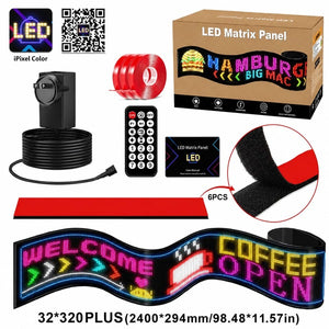 LEDサイン 街頭サイズの2段表示 PLUS｜32×320・約240cm幅 フレキシブルデジタルサイネージ