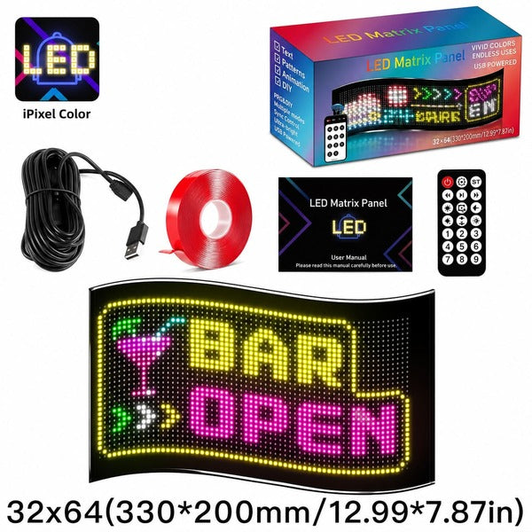 LED看板 32×64 約33cm幅｜2段表示スタンダード・店頭サイン｜誉PRINTING