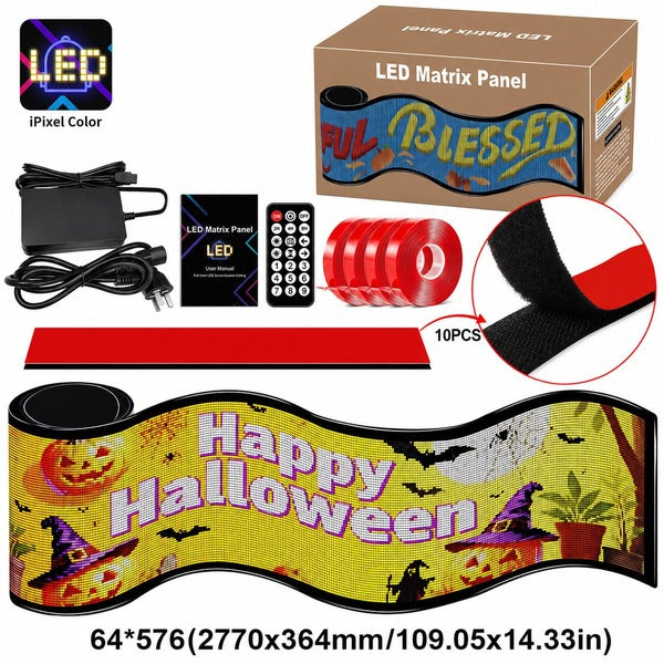 LEDビジョン 画像・動画も表示 特大｜64×576・約277cm幅 フレキシブルデジタルサイネージ