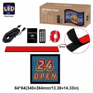 LEDビジョン 画像も表示 高精細｜64×64・約34cm幅 フレキシブルデジタルサイネージ