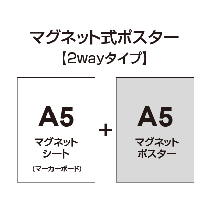 【マグネット式ポスター&マーカーボード】A5 2wayタイプ（2枚以上のご注文で承ります）