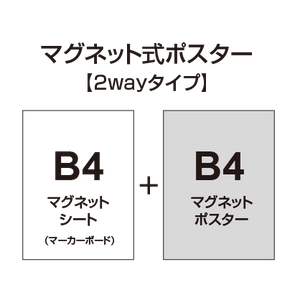 【2wayタイプ】マグネット式ポスター&マーカーボード B4