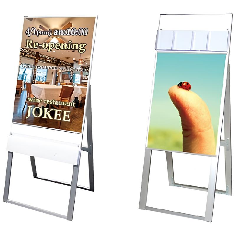 ラック付きポスタースタンド｜案内表示・資料配布対応【展示会・店舗向け】