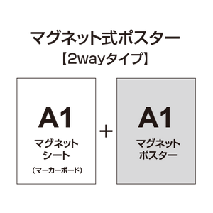 【2wayタイプ】マグネット式ポスター&マーカーボード A1