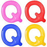 エアポップレターバルーン (ピンク,レッド,ブルー,イエロー,グリーン,オレンジ) 「Q」