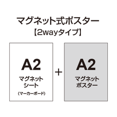 【2wayタイプ】マグネット式ポスター&マーカーボード A2