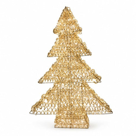 LEDクリスマスツリーオブジェ 100cm ゴールド装飾 商品画像｜誉PRINTING