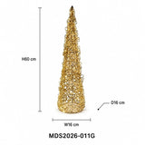 LEDコーン型クリスマスツリーオブジェ 60cm ゴールド装飾 サイズ・寸法画像｜誉PRINTING