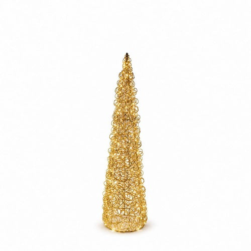 LEDコーン型クリスマスツリーオブジェ 中サイズ ゴールド装飾 商品画像｜誉PRINTING