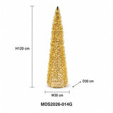 LEDコーン型クリスマスツリーオブジェ 120cm ゴールド装飾 サイズ・寸法画像｜誉PRINTING