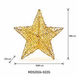 星型LEDライトオブジェ 80cm ゴールド装飾 サイズ・寸法画像｜誉PRINTING