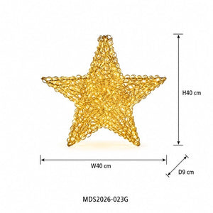 星型LEDライトオブジェ 40cm ゴールド装飾 サイズ・寸法画像｜誉PRINTING