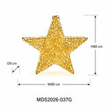 星型LEDライトオブジェ 80cm ゴールド装飾 サイズ・寸法画像｜誉PRINTING