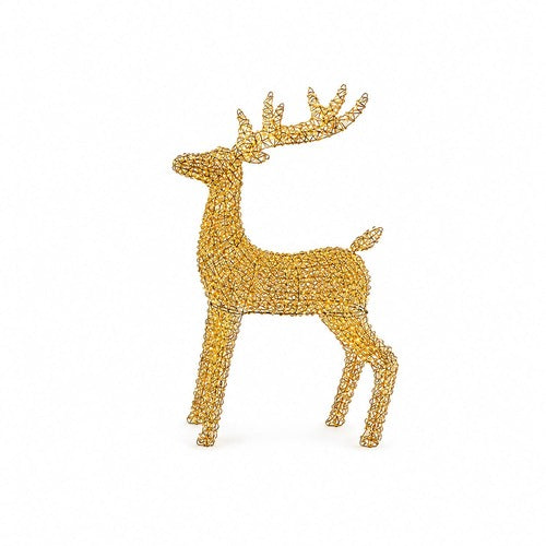 LEDトナカイオブジェ 80cm ゴールド装飾 商品画像｜誉PRINTING
