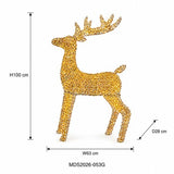 LEDトナカイオブジェ 80cm ゴールド装飾 サイズ・寸法画像｜誉PRINTING