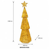LEDクリスマスツリーオブジェ 180cm 星付き ゴールド装飾 サイズ・寸法画像｜誉PRINTING