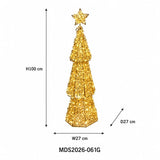 LEDクリスマスツリーオブジェ 100cm 星付き ゴールド装飾 サイズ・寸法画像｜誉PRINTING