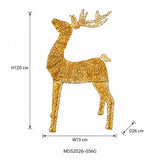 LEDトナカイオブジェ 140cm ゴールド装飾 サイズ・寸法画像｜誉PRINTING