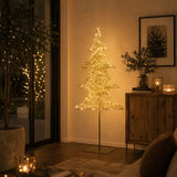 LEDクリスマスツリーオブジェ スタンドタイプ 138cm ゴールド装飾 室内のクリスマス設置イメージ｜誉PRINTING