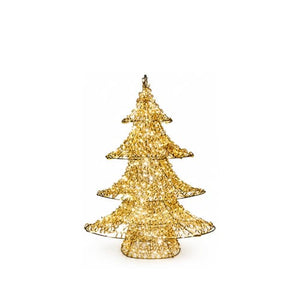 LEDクリスマスツリーオブジェ 中サイズ ゴールド装飾 商品画像｜誉PRINTING