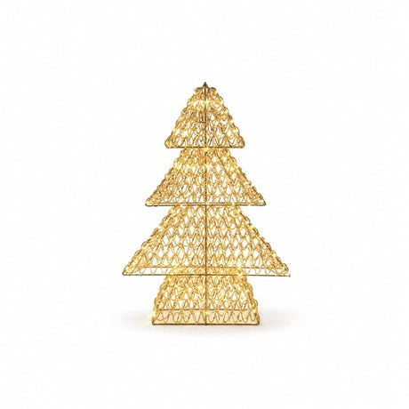 LEDクリスマスツリーオブジェ 小サイズ ゴールド装飾 商品画像｜誉PRINTING