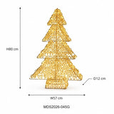 LEDクリスマスツリーオブジェ 80cm ゴールド装飾 サイズ・寸法画像｜誉PRINTING