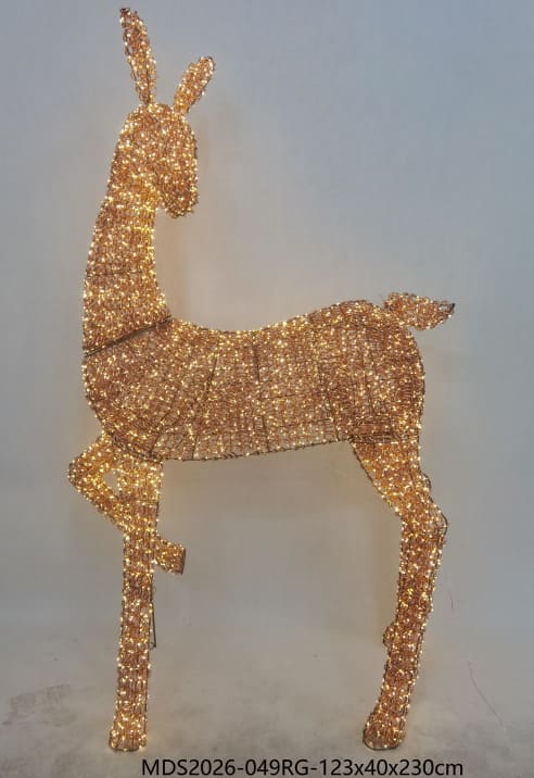 LEDトナカイオブジェ 230cm ゴールド装飾 商品画像｜誉PRINTING