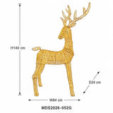 大型LEDトナカイオブジェ 140cm ゴールド装飾 サイズ・寸法画像｜誉PRINTING