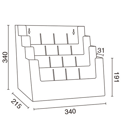 カタログホルダー 4C330 A4ヨコ 4段