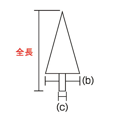 旗(付属品) 三方剣 銀 18.5cm×5cm×φ約10mm-057003001