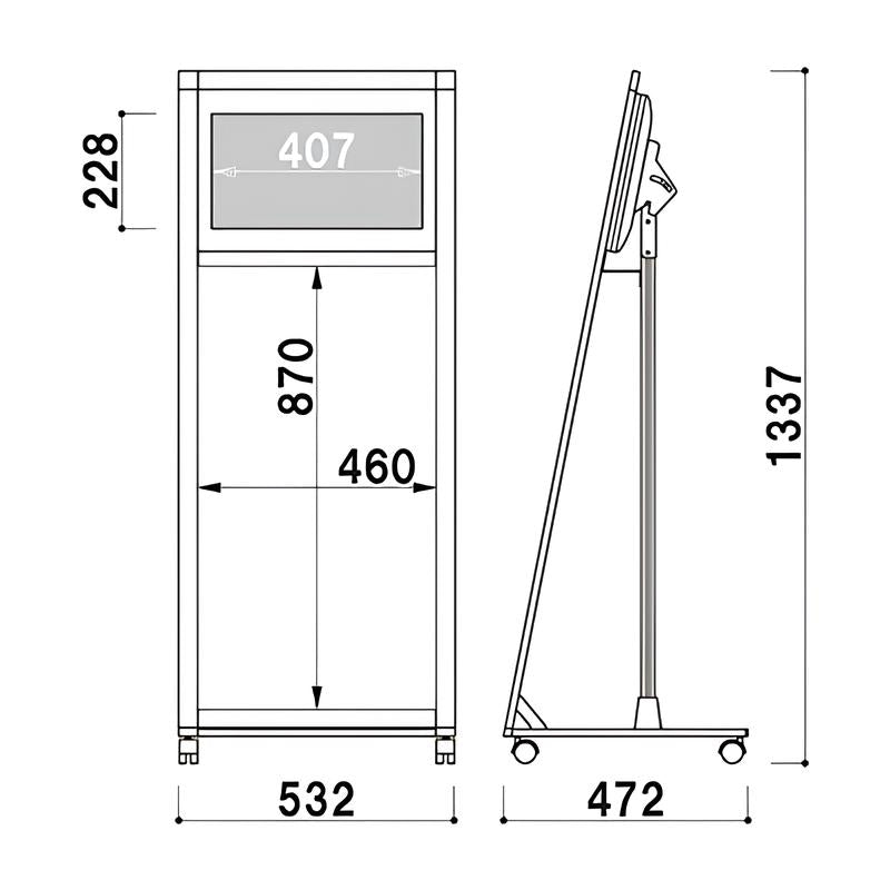 電子サイネージ用 コンパクトL型スタンド