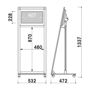 電子サイネージ用 コンパクトL型スタンド