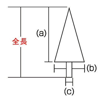 旗(付属品) 菱剣 銀 16.5cm×5.2cm×φ9mm-057002003