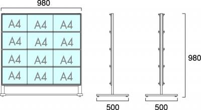 A4サイズ用 カードケース12枚スタンド看板