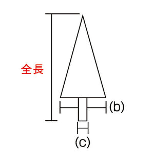 旗(付属品) 三方剣 金 18.5cm×5cm×φ約10mm-057003002