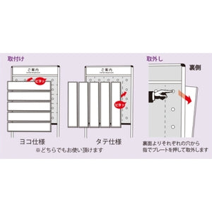 <国産>UD会場案内板 片面スチールホワイトボードプレート5枚付