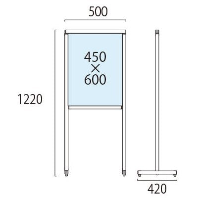 メッセージスタンド両面ホワイトボード (直立・両面スタイル)
