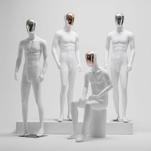 メタル製男性マネキン 白色仕上げで全身展示に最適 | 店舗什器の通販 