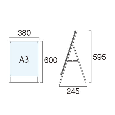 ポスター用スタンド看板 A3縦片面 フレーム／ブラック