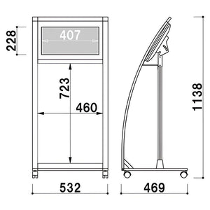 電子サイネージ用コンパクトカーブスタンド