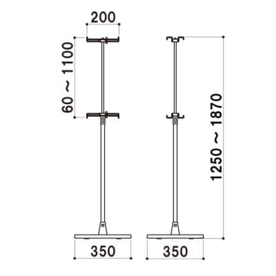 軽量パネル用スタンドPSX両面（A4/A3/A2/A1/B4/B3/B2対応）