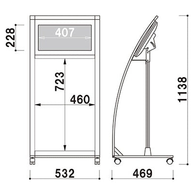 電子サイネージ用コンパクトカーブスタンド