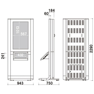 電子サイネージ用 2画面タッチパネルタイプ 48型用