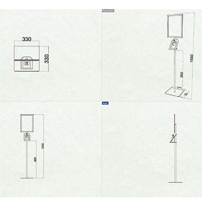 【コロナ対策】消毒液用 A3パネル付スタンド AHS-011