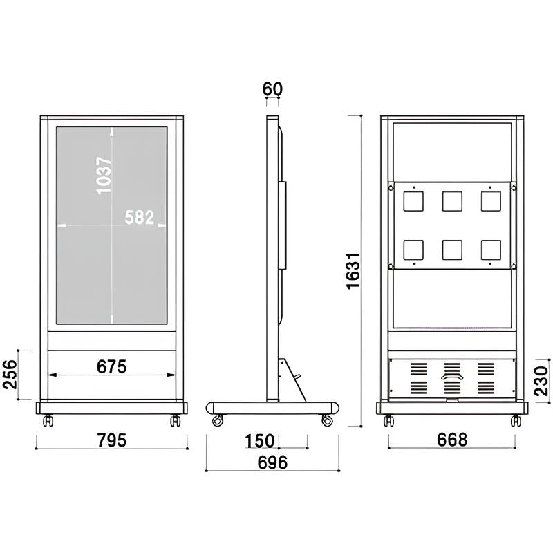 電子サイネージ用 自立移動式T型スタンド 49型用